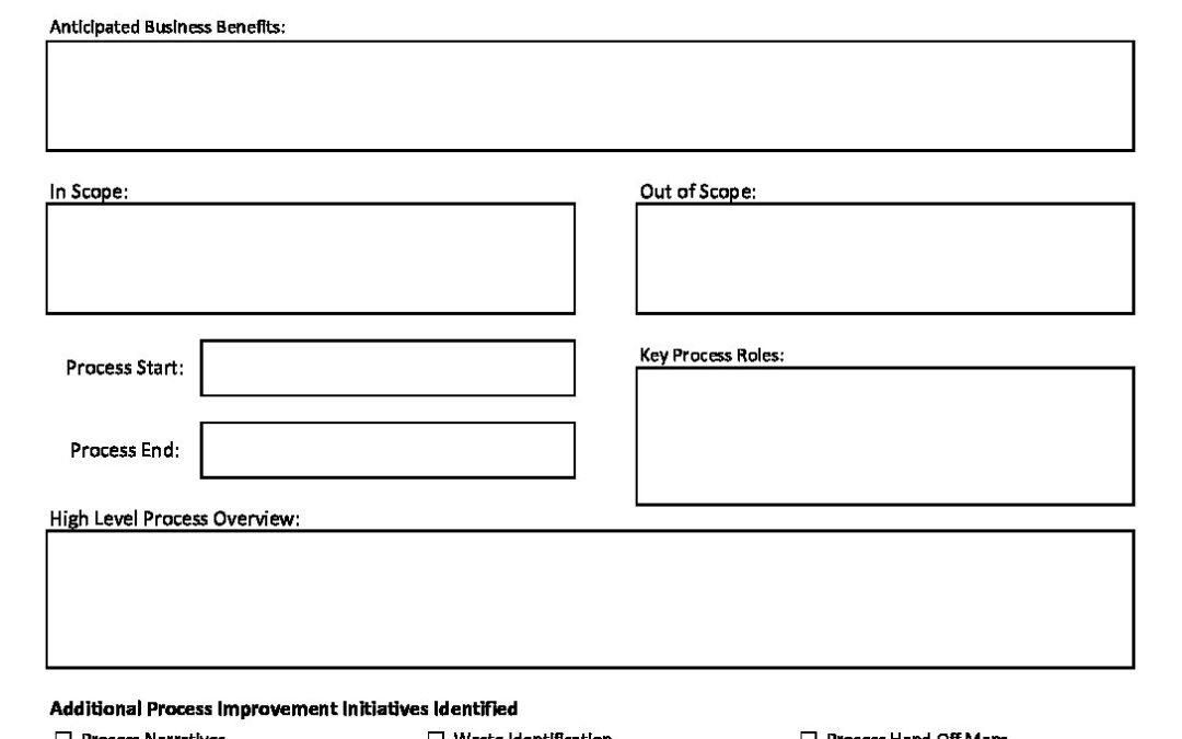 Process Mapping Plan Template | Lean Possibilities