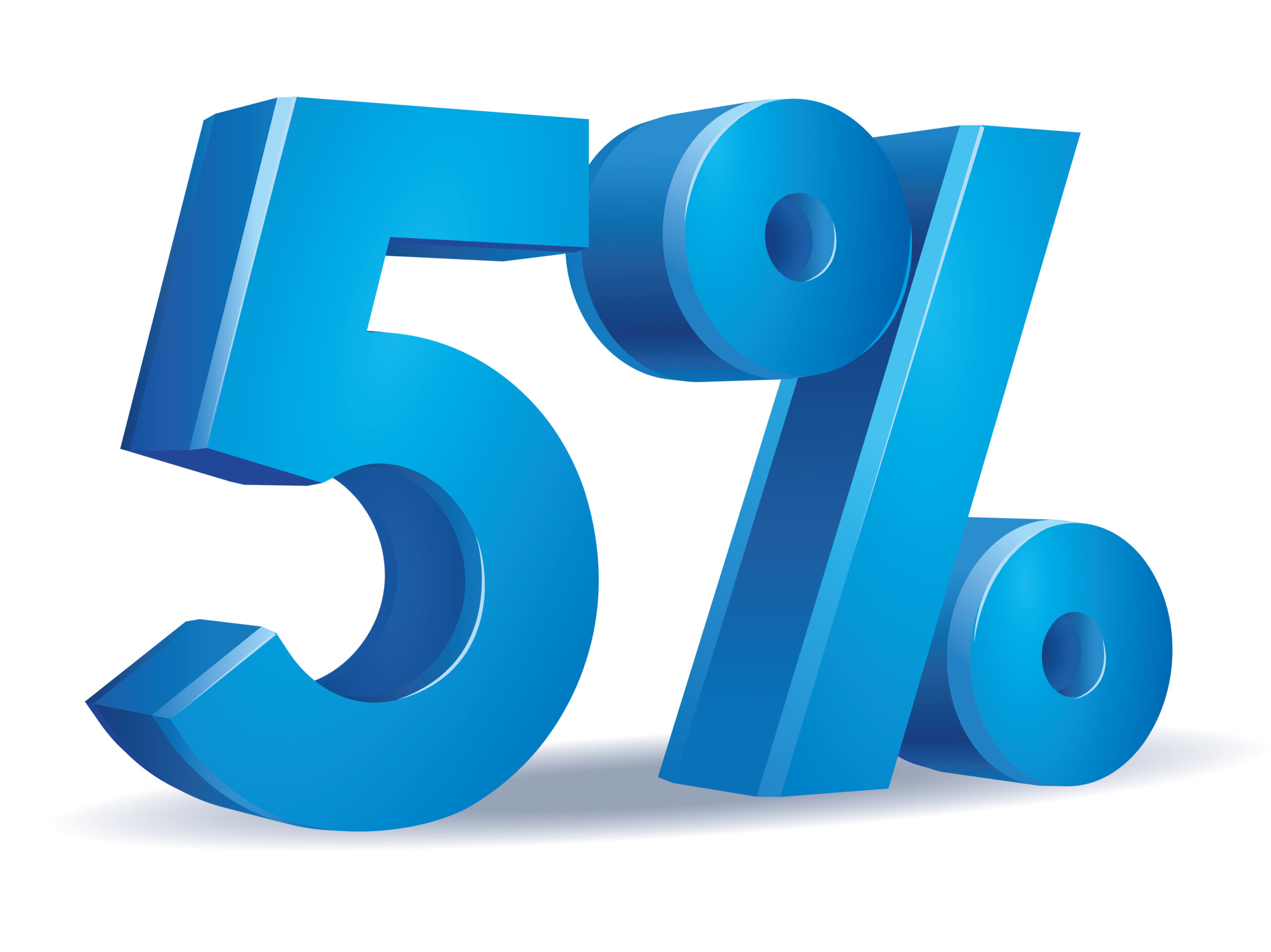 illustration Vector of 5 percent blue color in white background | Lean ...